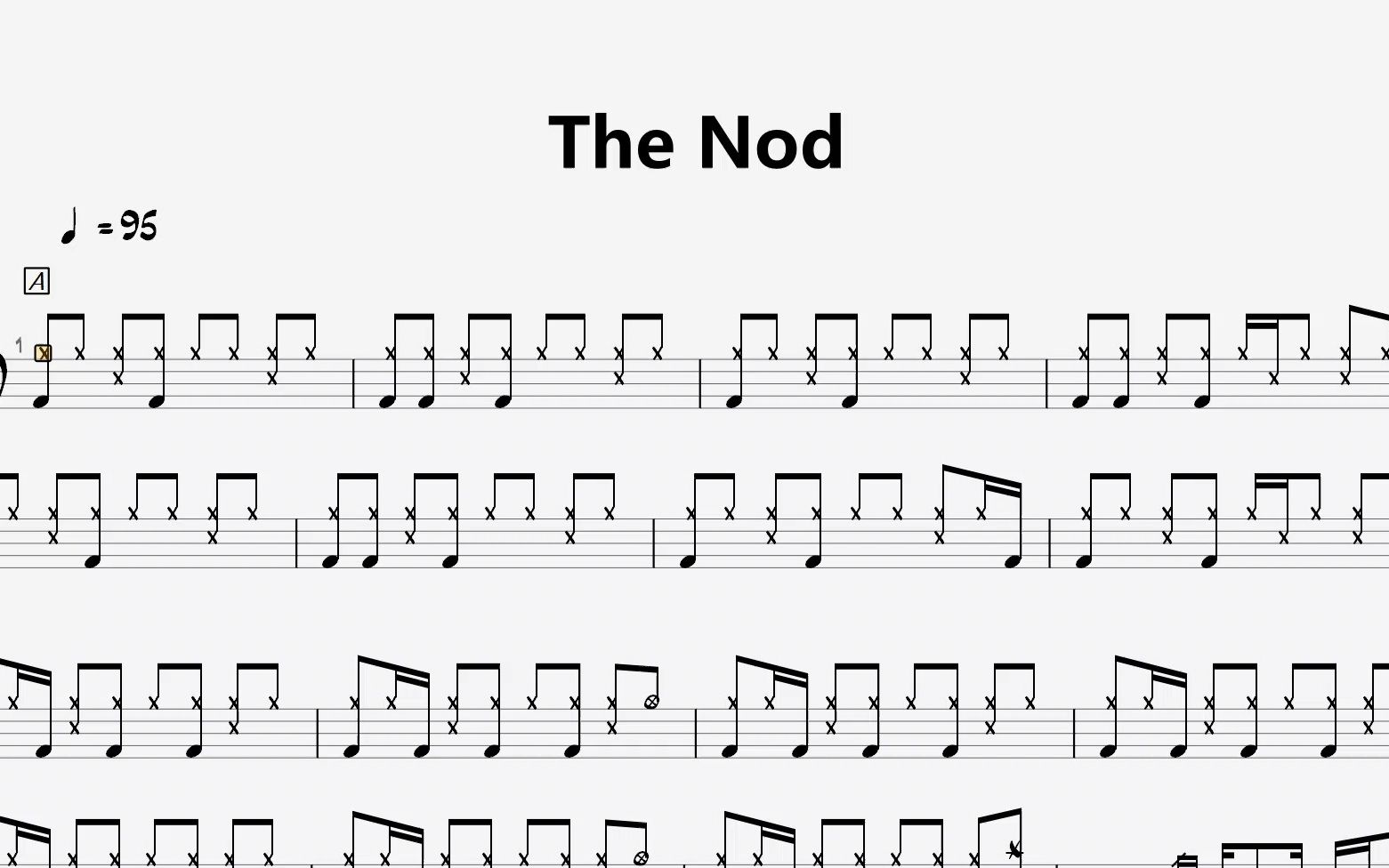 风格曲目-the nod(架子鼓谱)