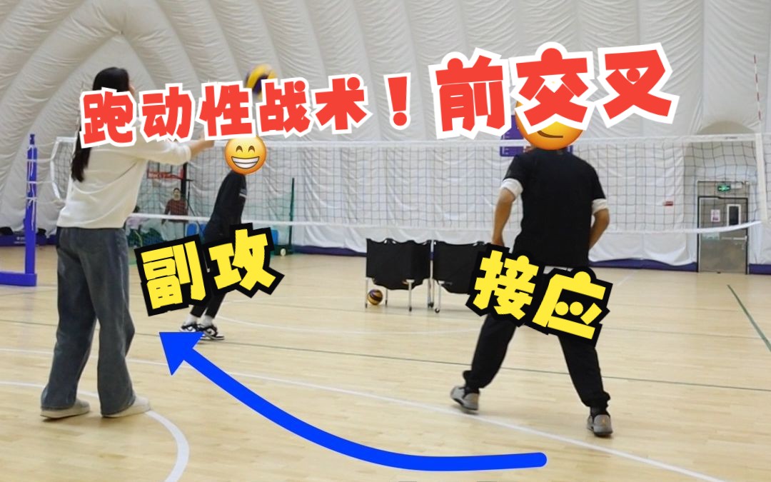 【排球干货】跑动性战术-前交叉