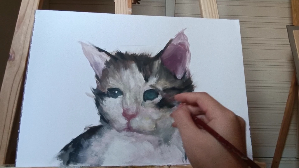 油画猫咪全过程