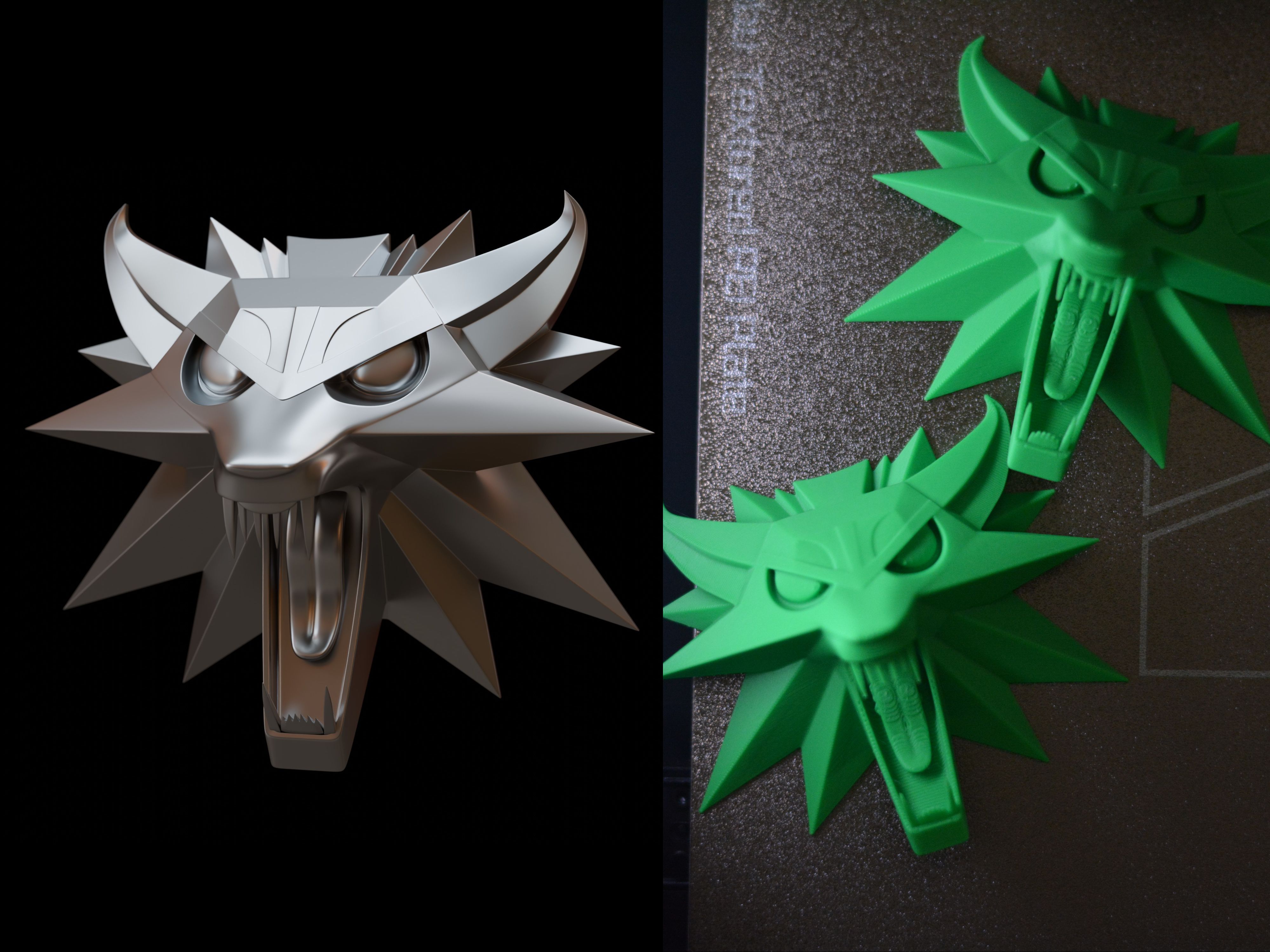 《巫师3》一首歌时间建模并打印一个狼学派徽章模型