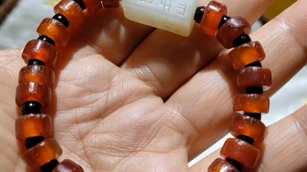 古朴典雅低调奢华的手串,西玛(西周玛瑙)配玉琮