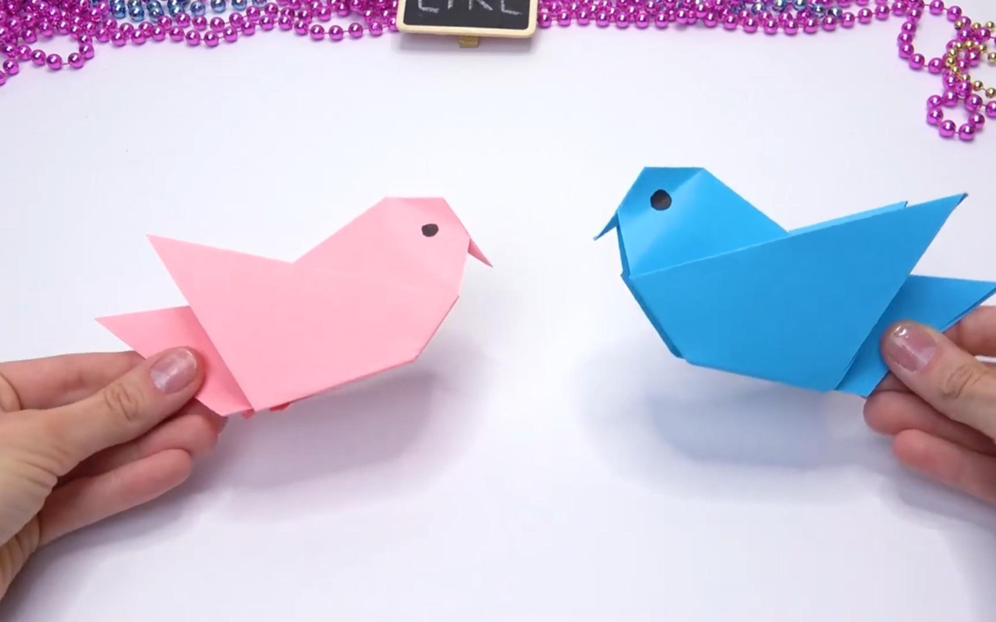 折纸 小鸟 简单亲子手工制作教程 幼儿园小学生手工作业 手工自制玩具