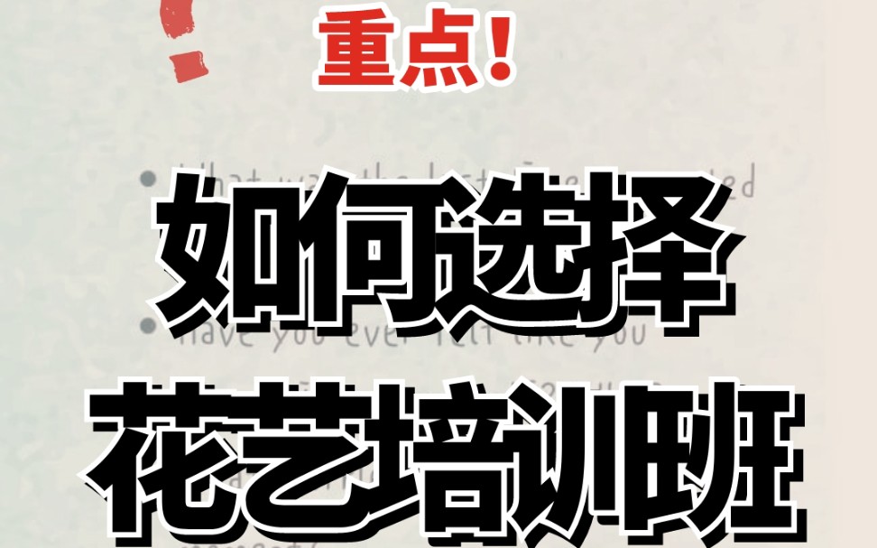 问答| 想报花艺培训班的同学看过来,不允许你不知道的知识 |零基础系统课 花束兴趣课 插花课 花束提升课哔哩哔哩bilibili