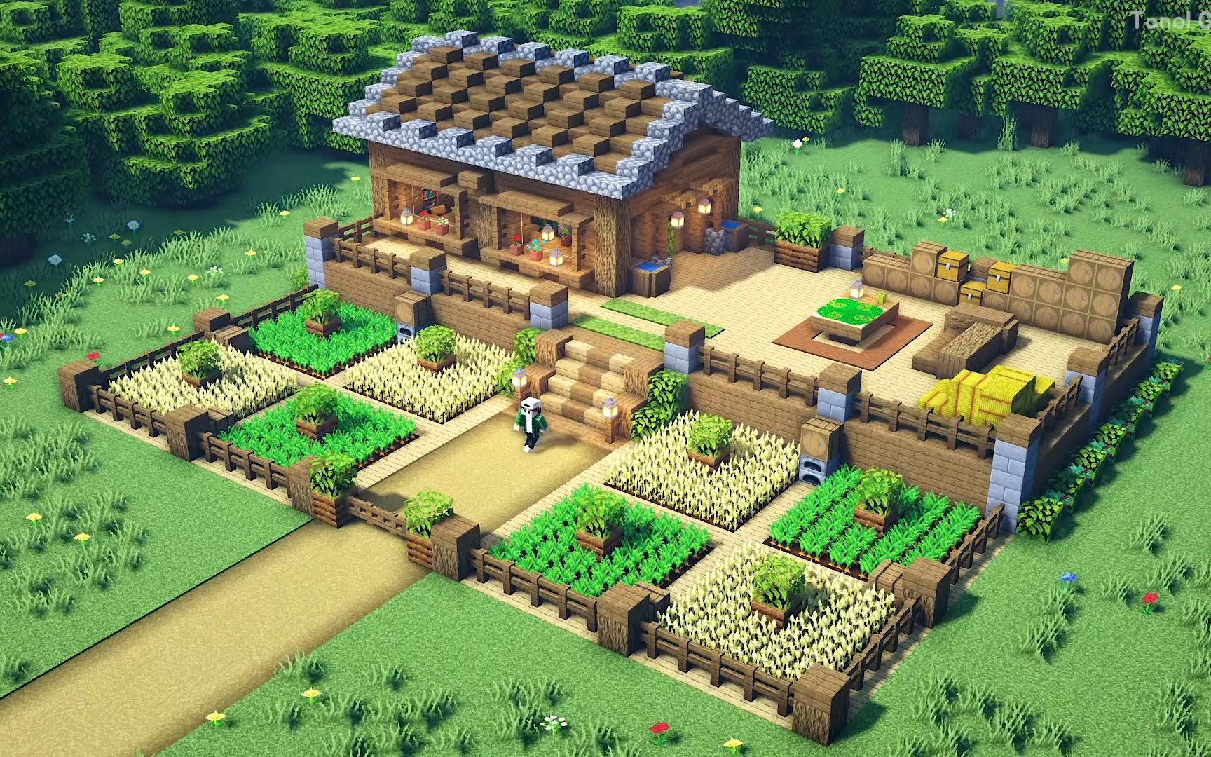 我的世界Minecraft:【如何建造一个巨大的生存农舍】【MC建筑】 - 哔哩哔哩