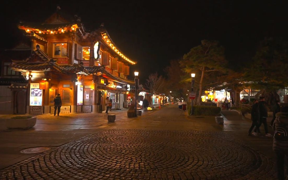 【超清韩国】漫步夜晚的全罗北道 全州市韩屋村 (1080p高清版) 2022.