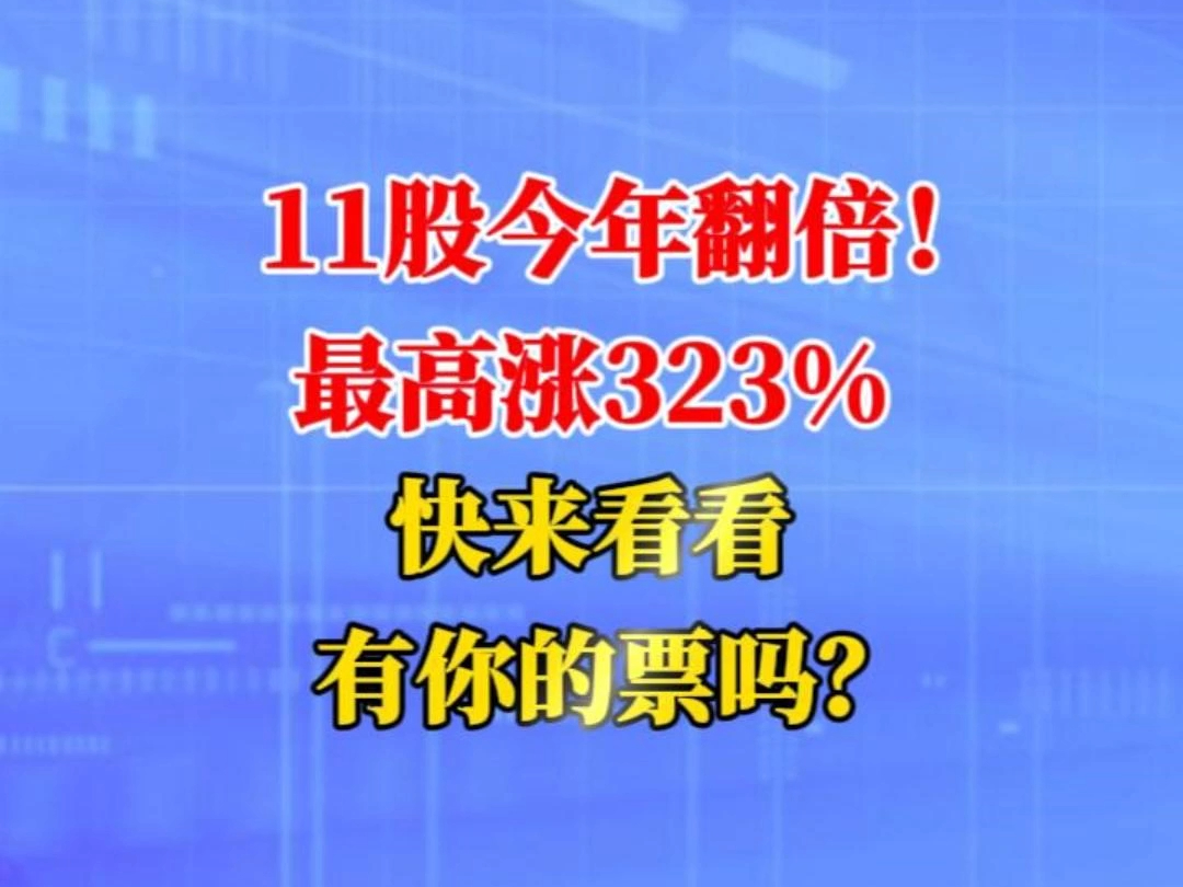 11股今年翻倍!最高涨323%,快来看看有你的票吗?哔哩哔哩bilibili