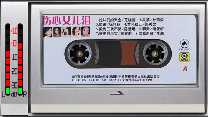 磁带 伤心女儿泪 范晓萱、孙燕姿、徐怀钰、郑秀文、陈慧琳、萧亚轩、莫文蔚、李湘