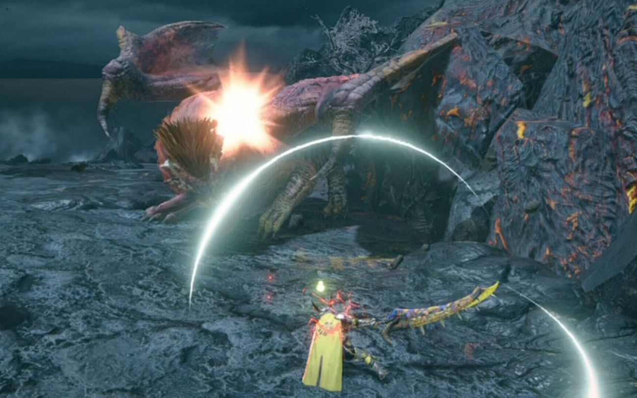 【mhr】太刀炎王龙4分23秒50 tna规则(三无加无鬼人三件套)