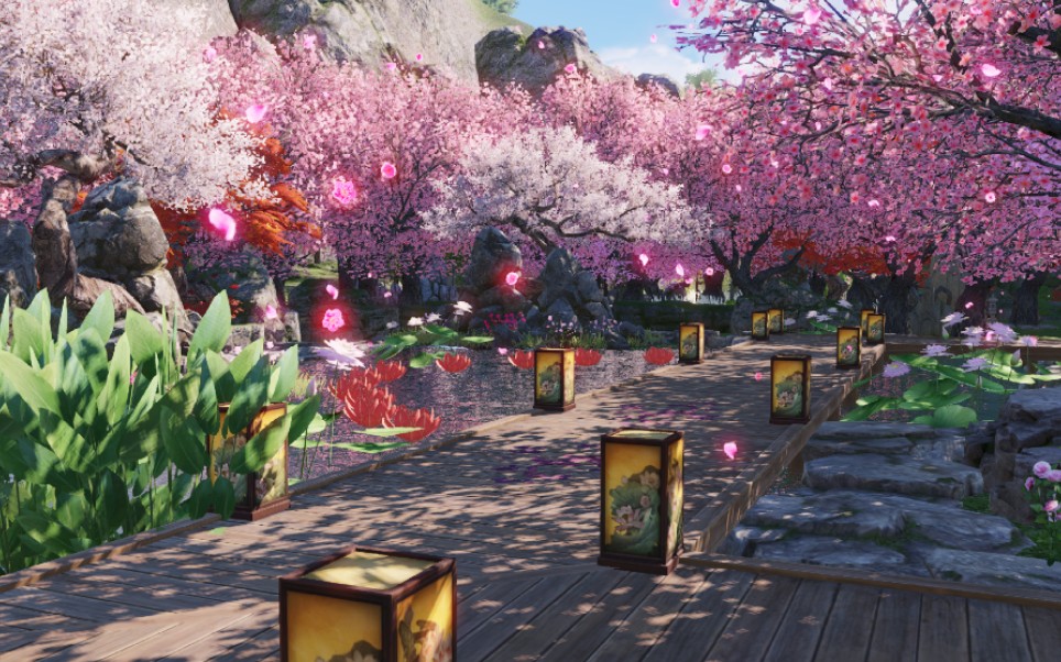 天刀手游家园零氪订制家园碧海苍灵十里桃花为你绽放