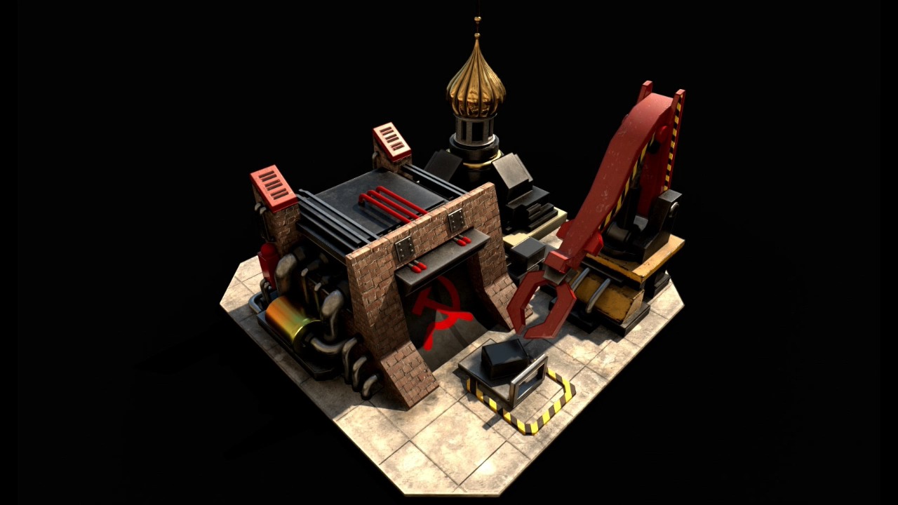 《红警2》苏联基地3d模型