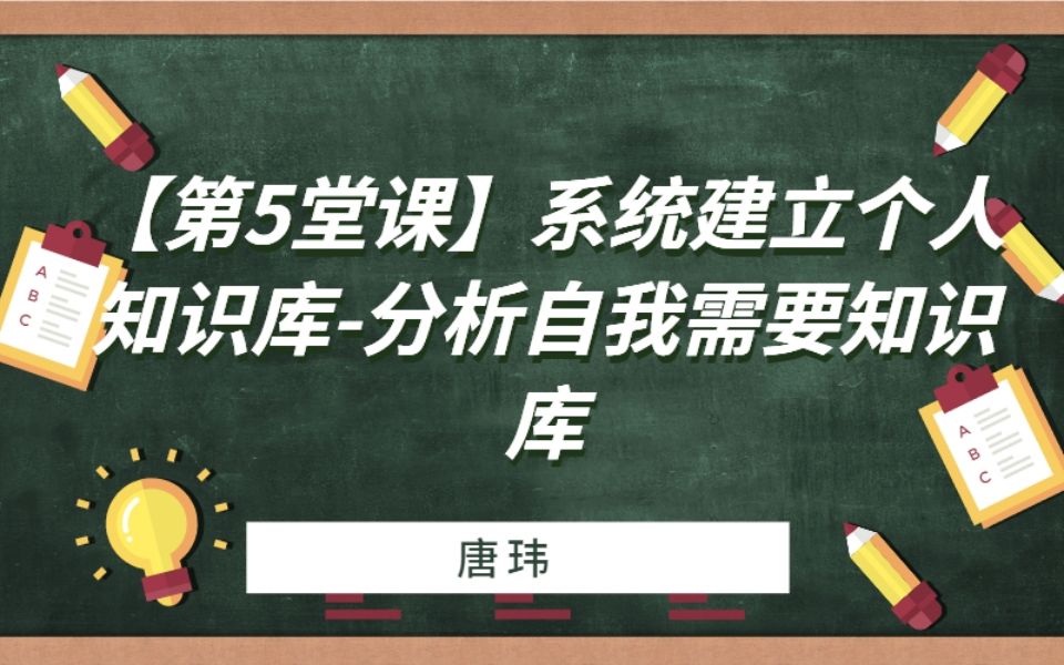 【第5堂课】系统建立个人知识库分析自我需要知识库哔哩哔哩bilibili