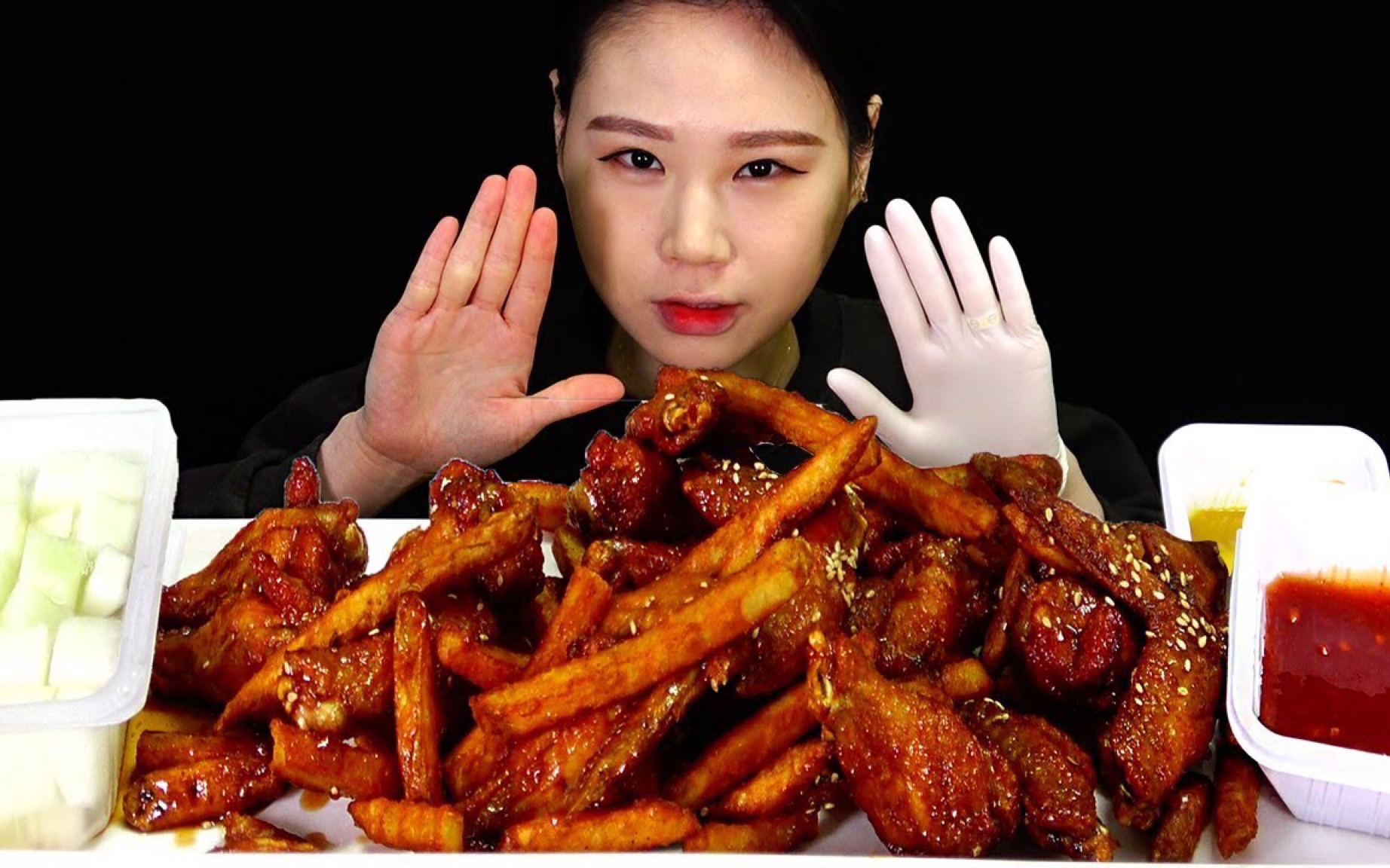 【fran卡妹】 酱油炸鸡薯条