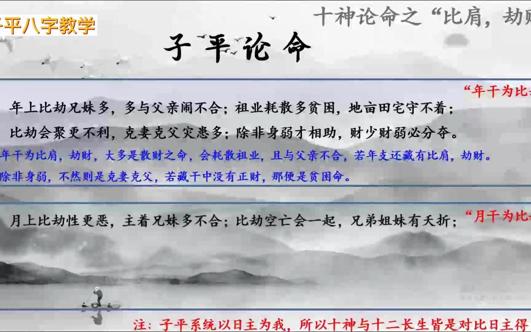 [图]国学传承,「子平八字」第37集，第三期之十神比劫（本期完结）