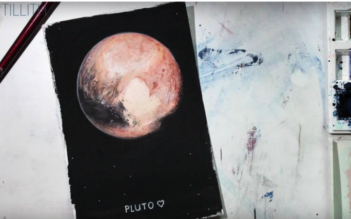 冥王星简笔画 水彩图片