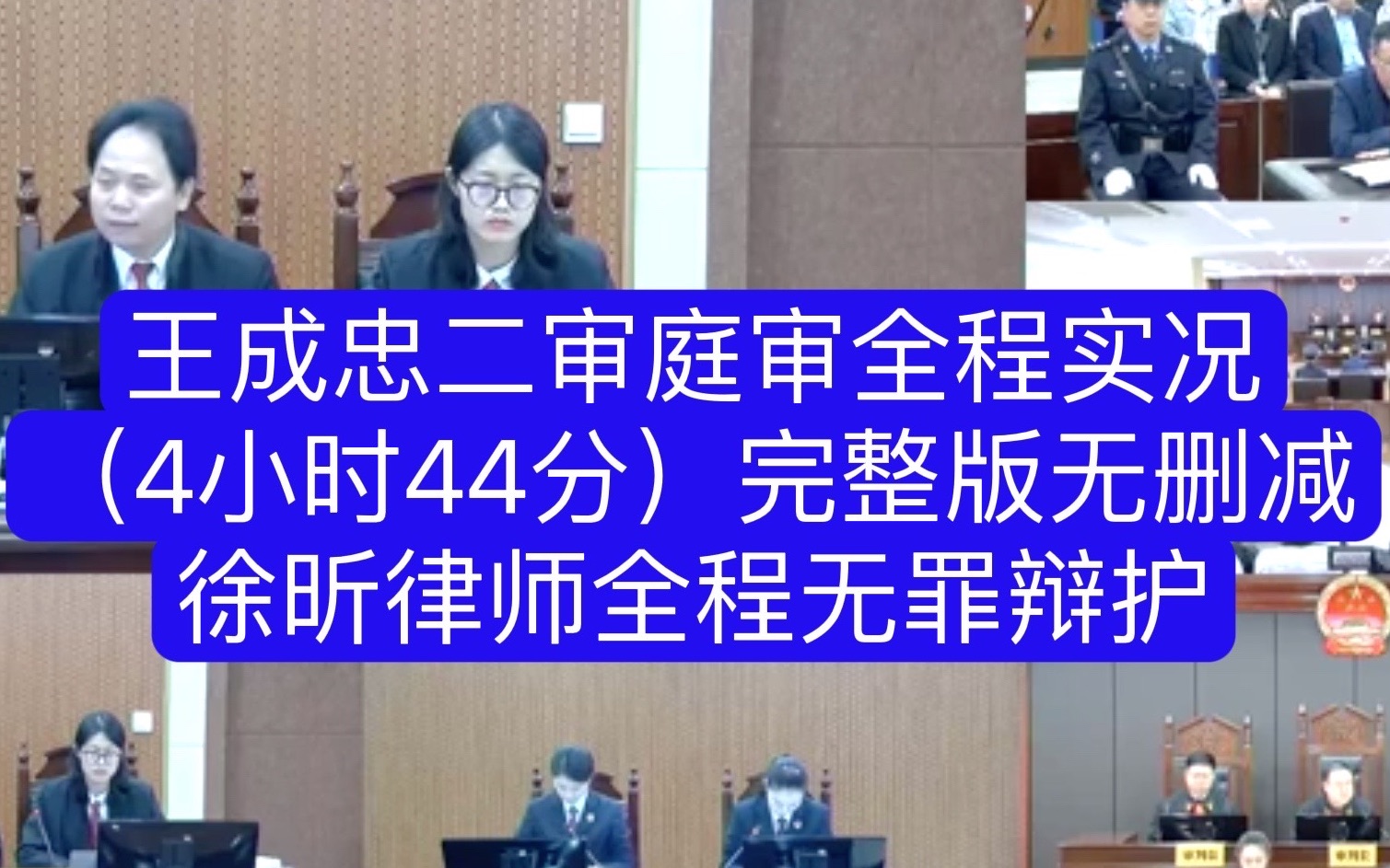 徐昕律师经典案例:王成忠二审庭审全程实况(4小时44分)全网高清完整无删减哔哩哔哩bilibili