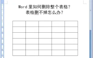 Tải video: Word里的表格怎么删除 删不掉怎么办呢