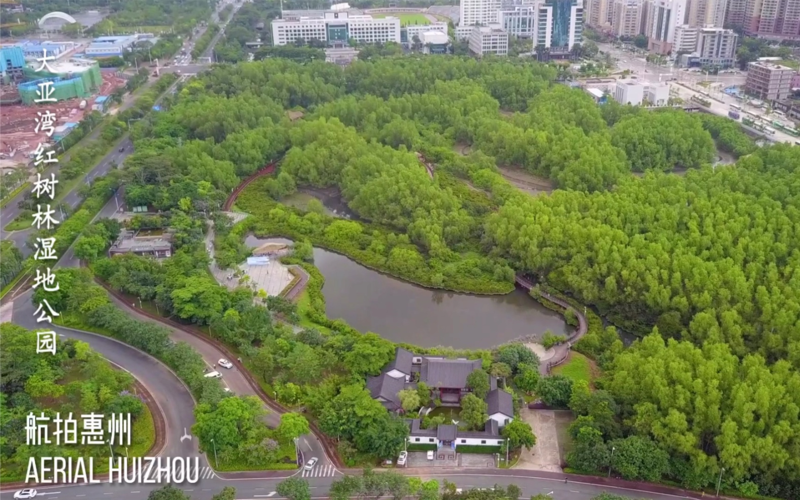 航拍惠州大亚湾红树林公园,一个城市里的湿地公园哔哩哔哩bilibili