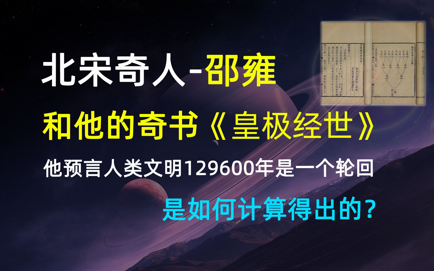 [图]北宋奇人邵雍和他的奇书《皇极经世》关于人类文明129600年一个轮回的预言，是如何计算得出的？