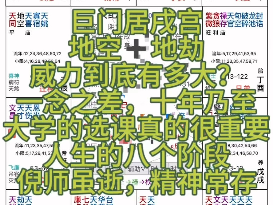 紫薇斗数之天纪案例43集巨门在戌宫,一念之差十年乃至,大学选课的重要兴,提前事天知道自己适合的行业哔哩哔哩bilibili