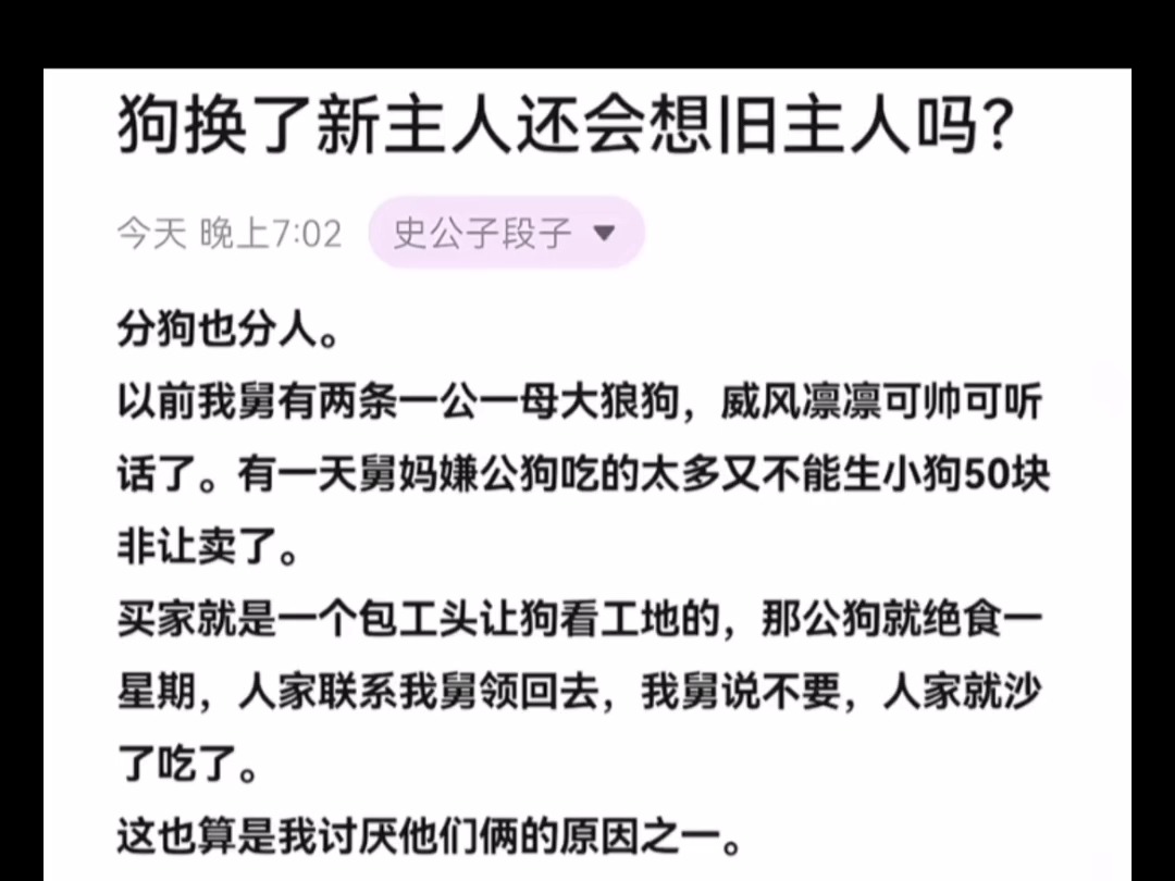 天涯隐学神贴:狗换了新主人还会想旧主人吗?哔哩哔哩bilibili