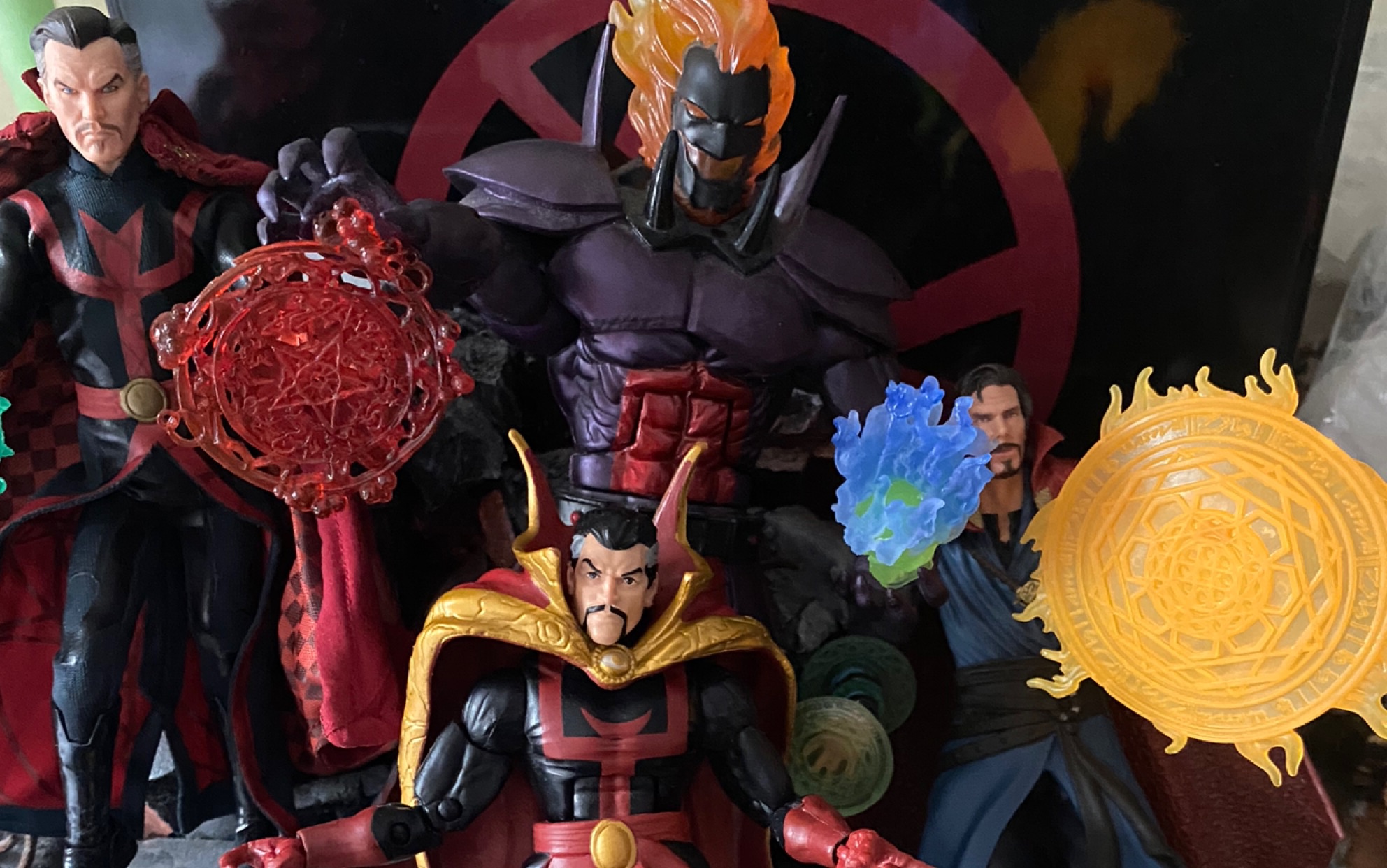 marvel legends漫画版奇异博士,十周年三人套奇异博士,组合人多玛姆