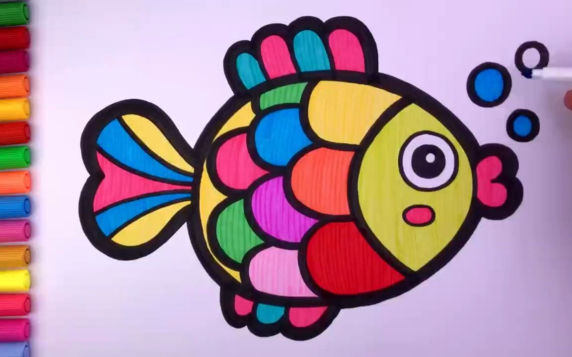儿童简笔画金鱼 美术图片
