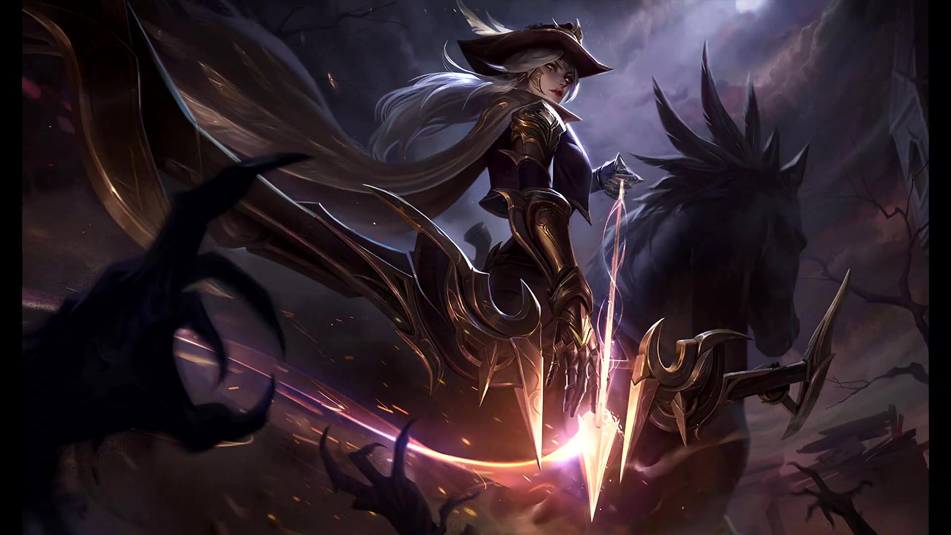 【合集】新皮肤《西部魔影 - 艾希,德莱厄斯,赫卡里姆》特效预览_哔哩