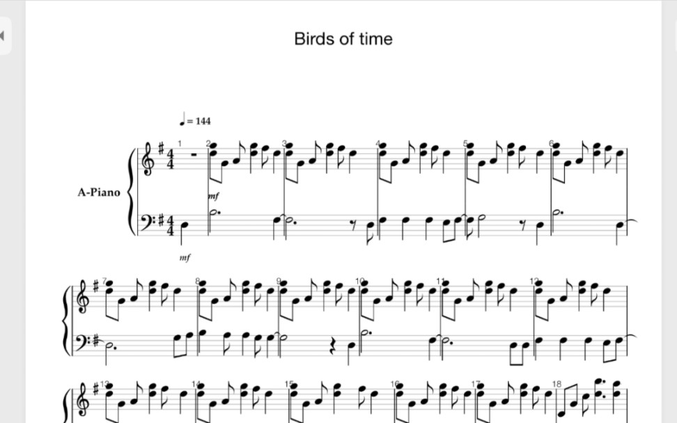 [图]『Enna Alouette』birds of time扒谱