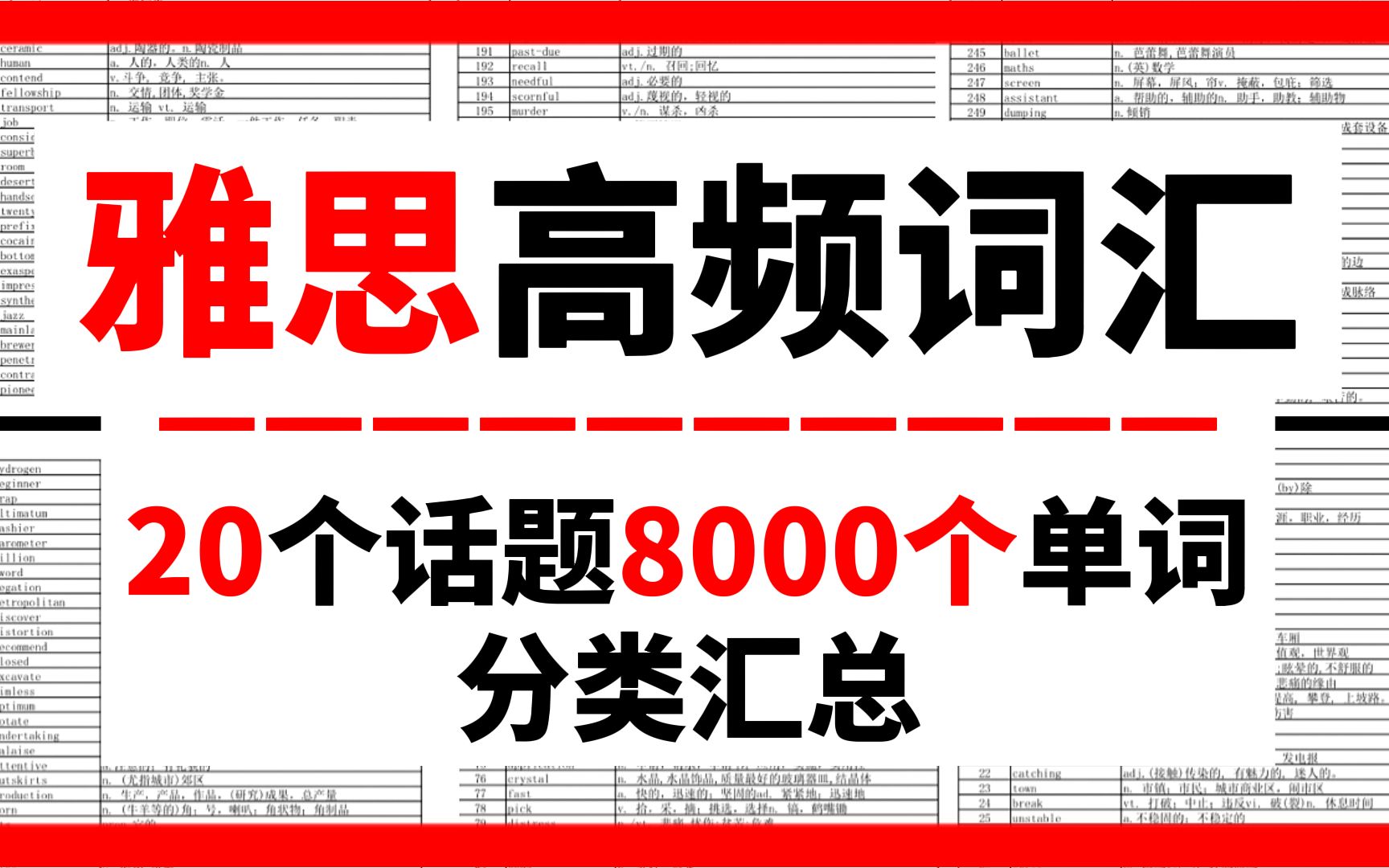 【雅思词汇】8000+雅思核心词汇及超全分类,刷完没有8.0来打我!!哔哩哔哩bilibili