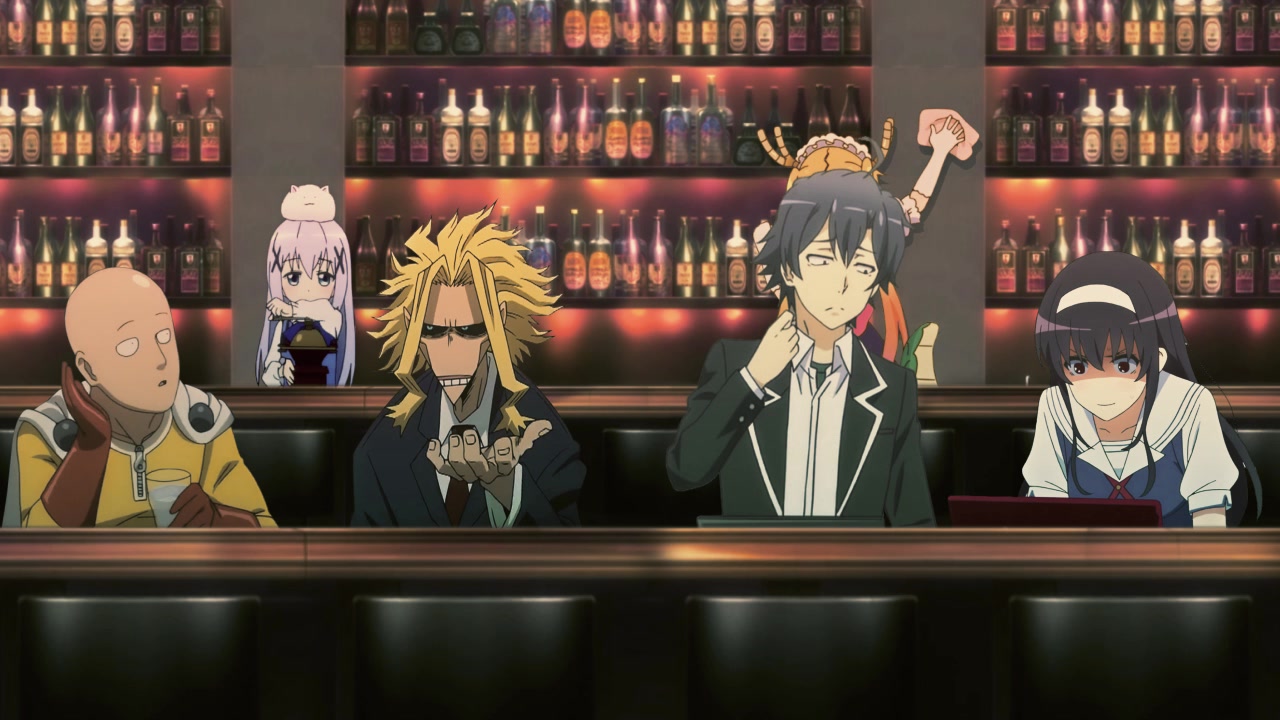 动漫人物同屏,如果穿越请务必给我这样一个酒馆(没有声音气死你)