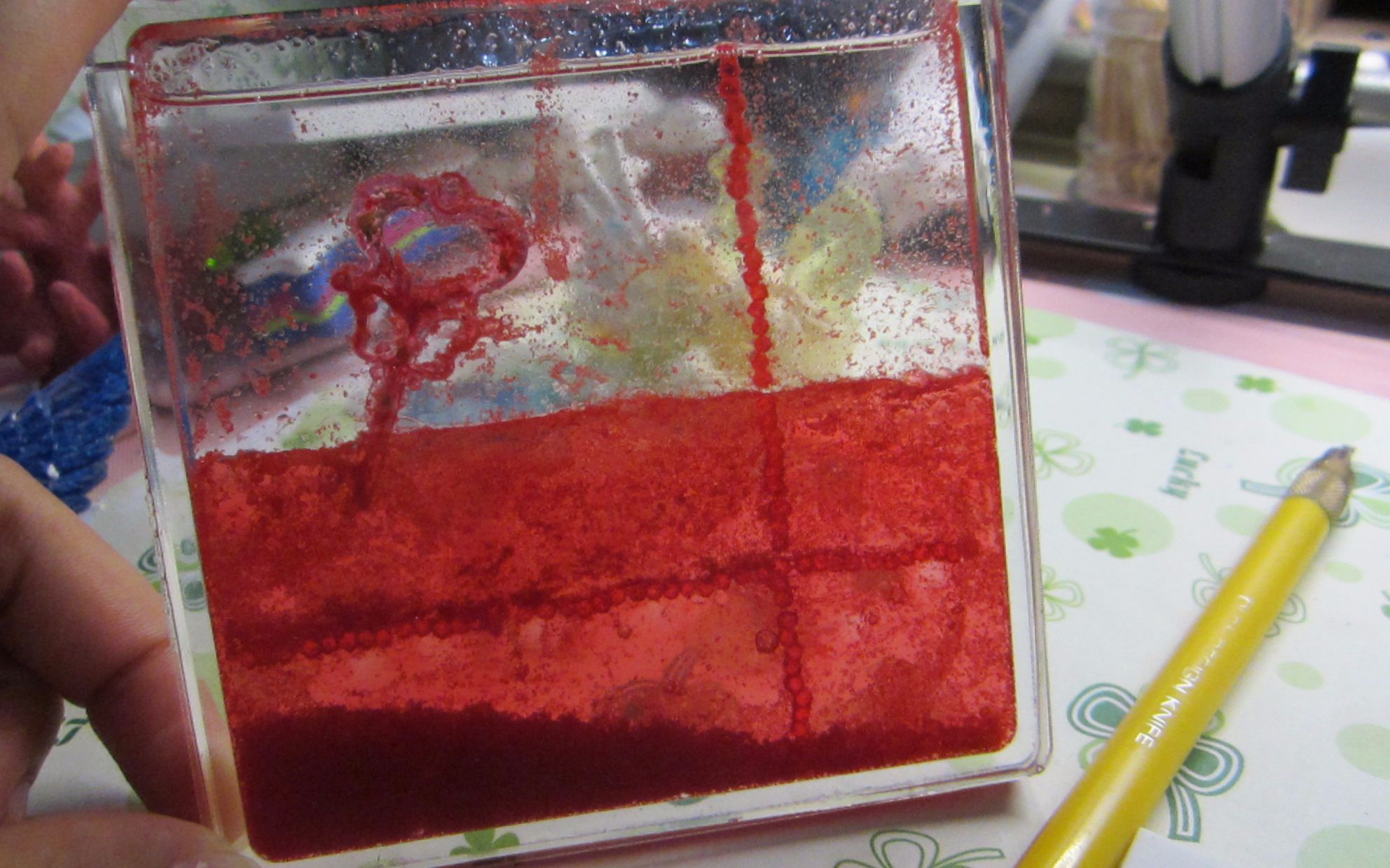 【青枫滴胶】红色分层流沙压板 惨痛教训之彩沙不是你想加就能加.