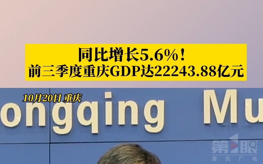 同比增长5.6%!前三季度重庆GDP达22243.88亿元哔哩哔哩bilibili