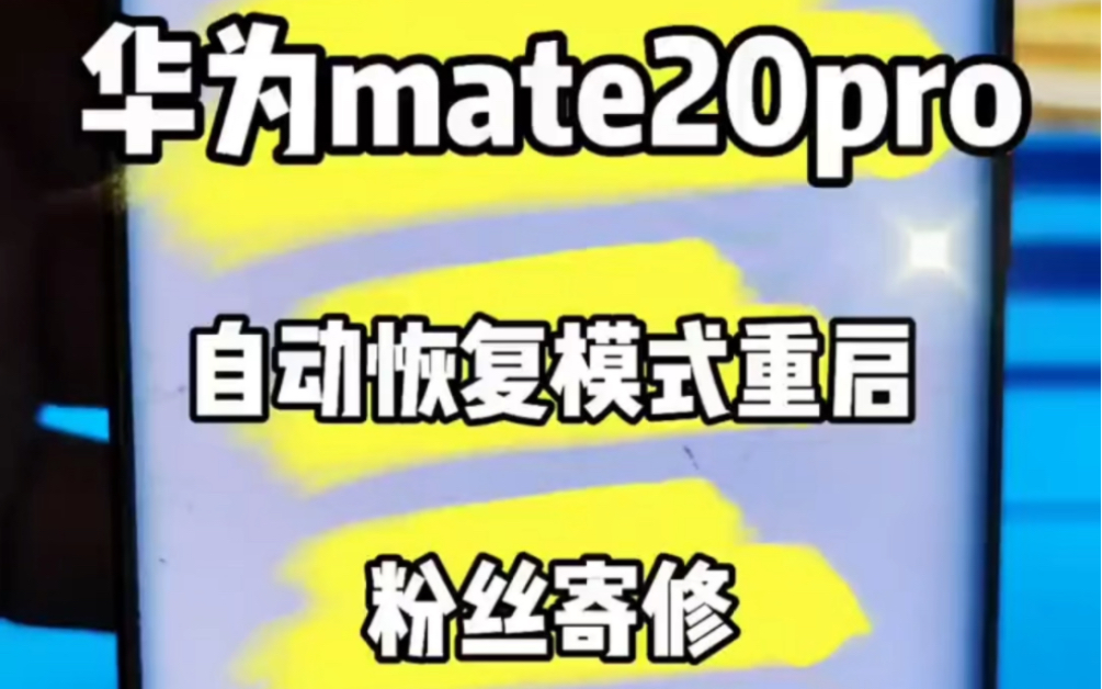 粉丝寄修一台华为mate20pro 描述 正常使用中卡顿 反复重启 恢复模式 不开机 .恢复模式千万不要点击恢复 那样会全清!切记切记!哔哩哔哩bilibili