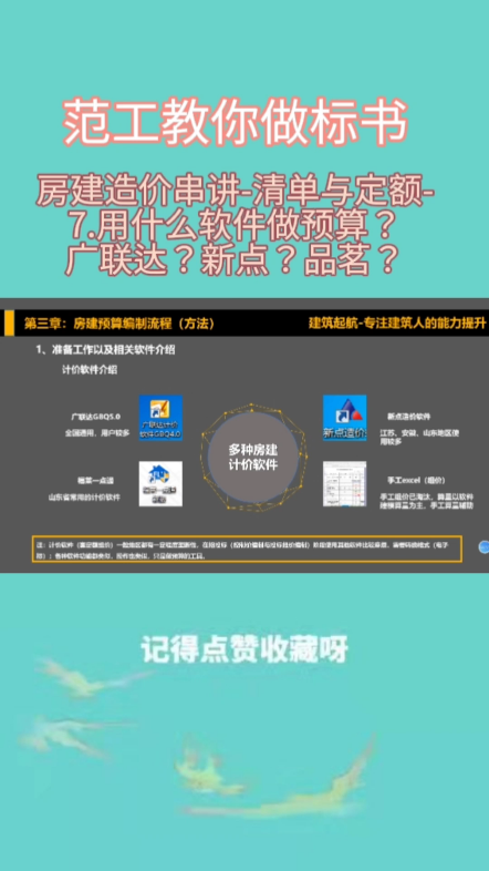 2022.2.24房建造价串讲清单与定额7.用什么软件做预算?广联达?新点?品茗?哔哩哔哩bilibili