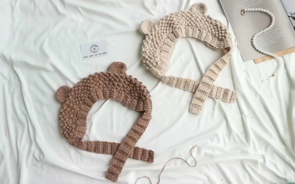 钩针编织可爱小熊耳朵护耳耳罩-sandtea沙茶啊-入门到入土-哔哩哔哩