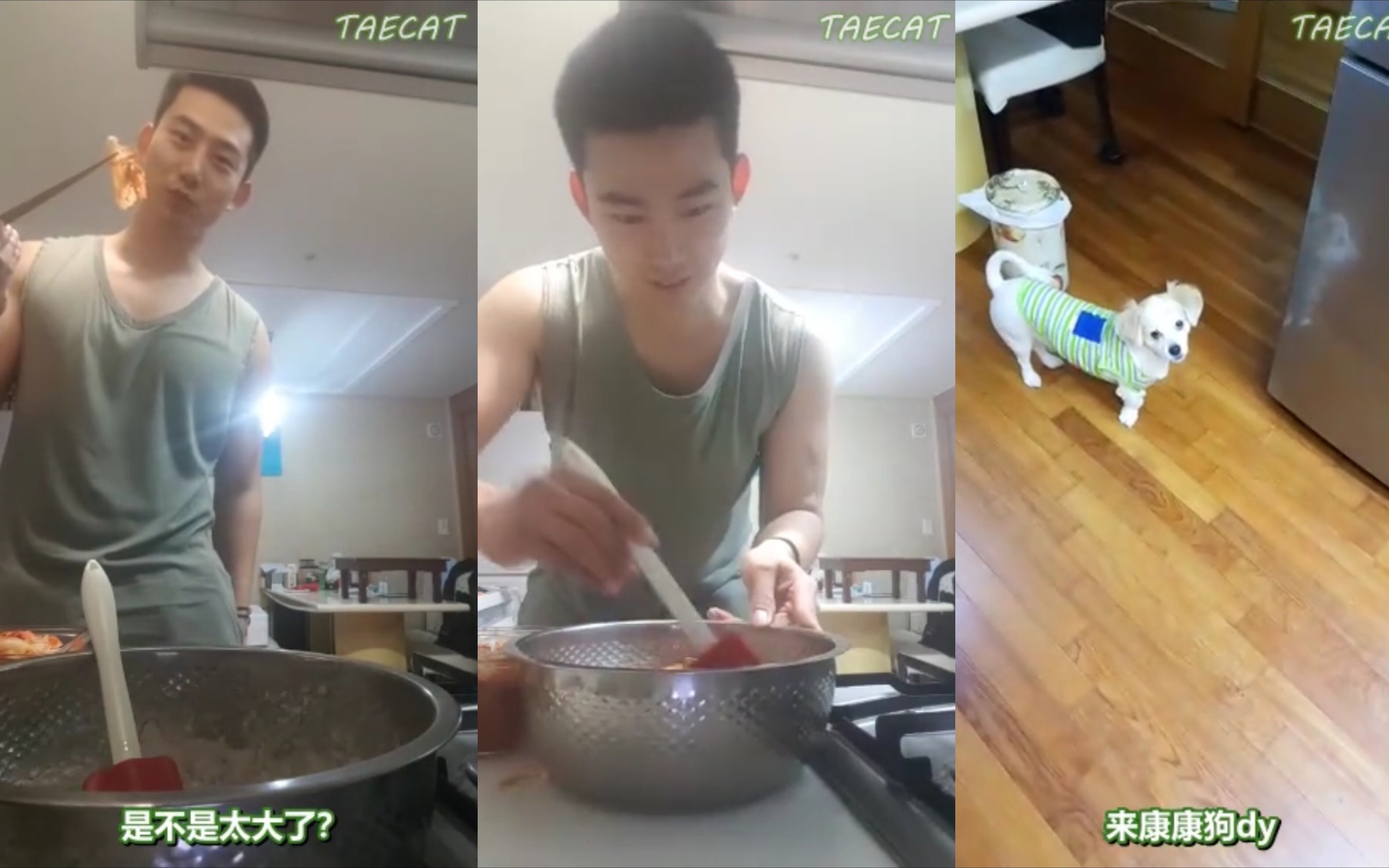 [图]【TAECAT中字】190320 玉泽演Periscope直播 雨天做泡菜饼