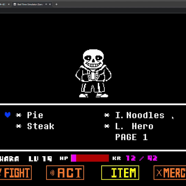 Bad Time Simulator Sans Fight 