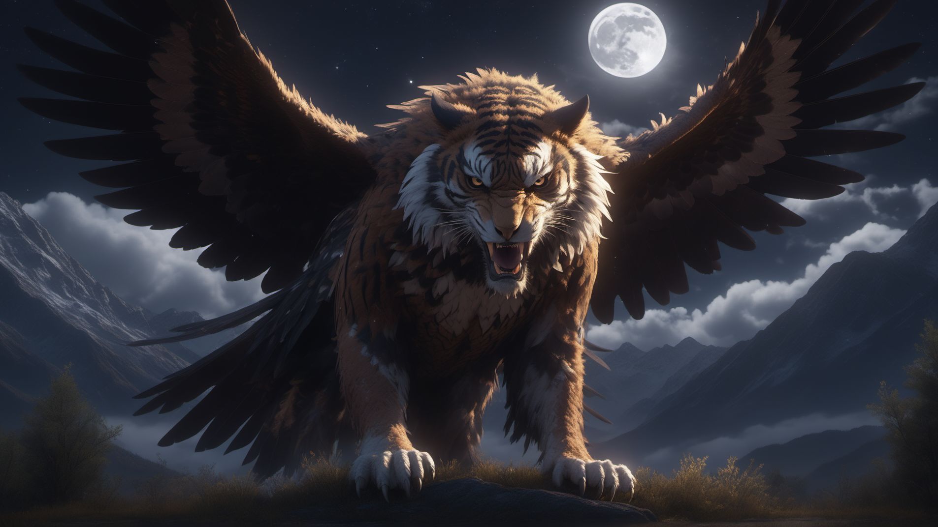 神话中最强大的七大神虎,第三个长出了9个脑袋,第六个有9条尾巴