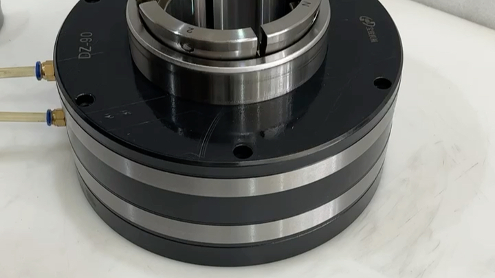 钱置式中空气压回转夹头dz-90激光切割焊接旋转通孔气动卡盘