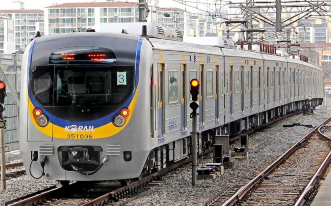 【韩国铁道】首都圈电铁盆唐线竹田站进站(往十里站~竹田站方向)_哔哩