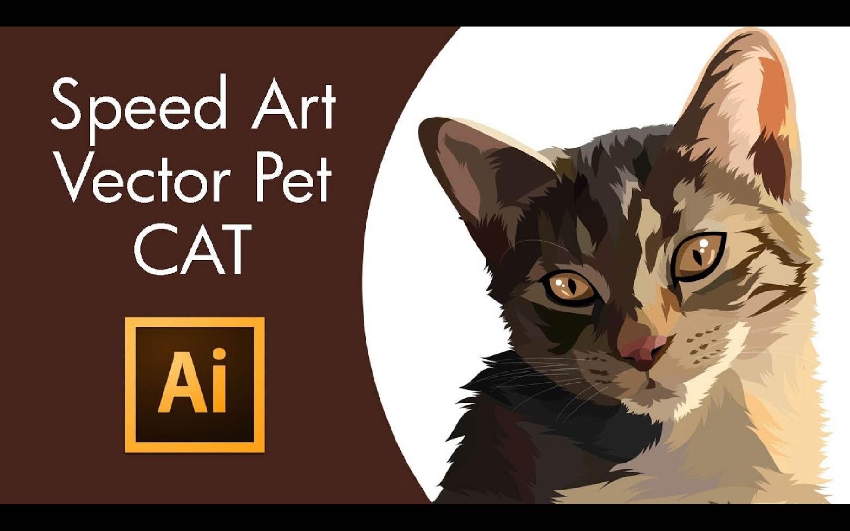 Adobe Illustrator教程:彩色矢量宠物猫肖像绘制哔哩哔哩bilibili