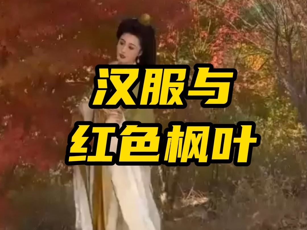 洛阳不管一年四季都是这么出片!汉服与红色枫叶的适配度哔哩哔哩bilibili