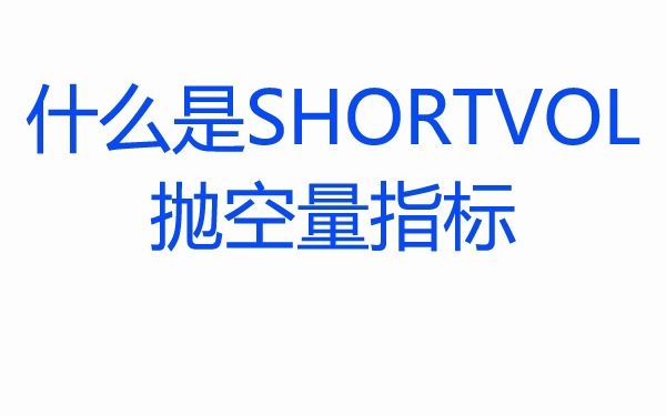 什么是SHORTVOL抛空量指标?哔哩哔哩bilibili