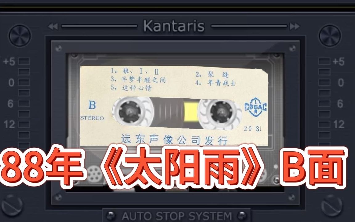 88年磁带 张行《太阳雨》b面:1.半梦半醒之间 2.狼 3.裂缝 4.