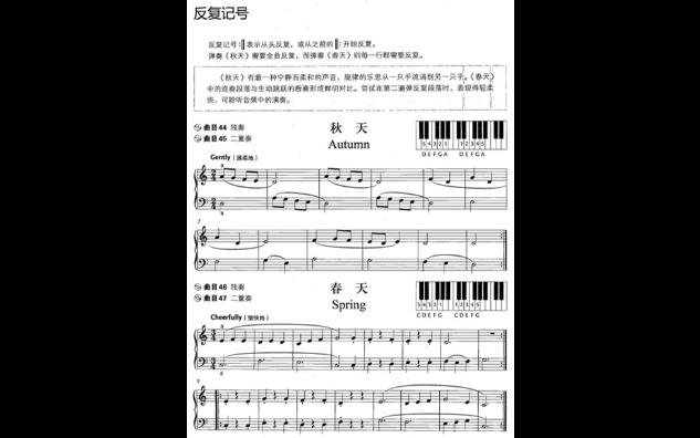 《牛津钢琴基础教程》lesson6(反复记号)
