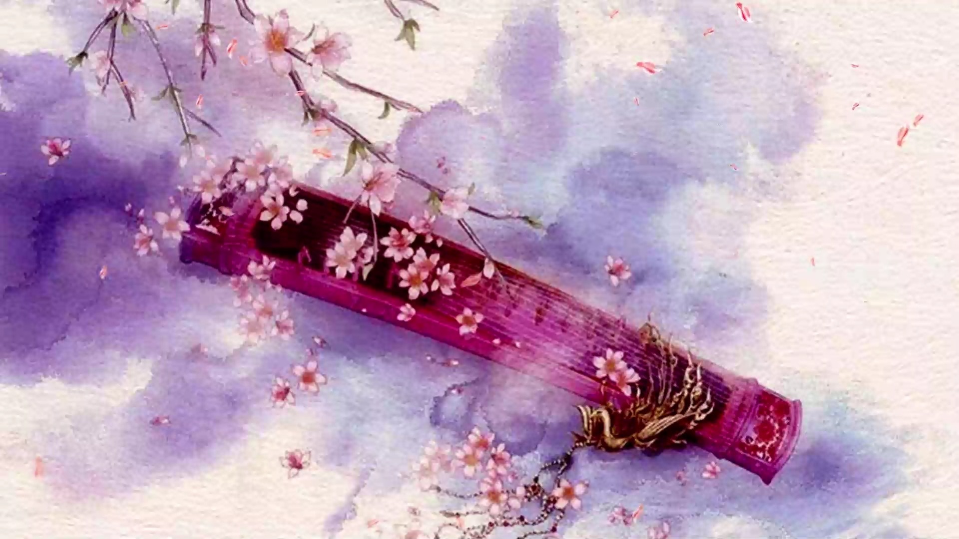 美人吟-唯美水墨配乐成品led舞台背景视频