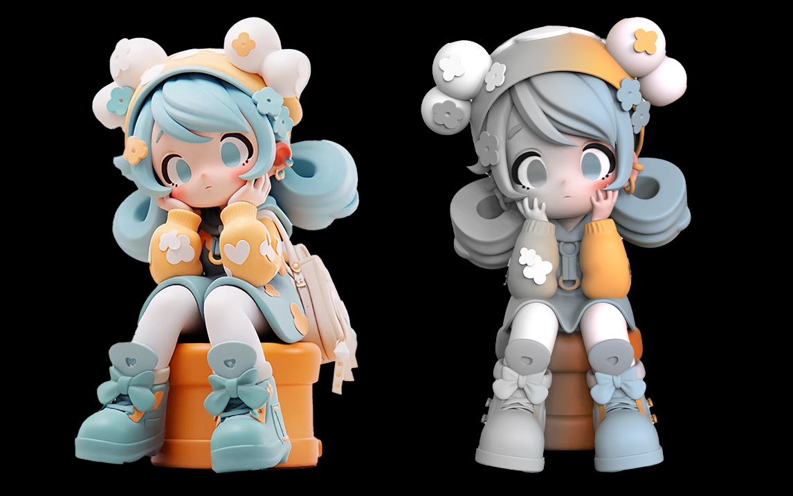 【zbrush教程】卡通手办制作 zbrush可爱双马尾小女孩人物模型雕刻