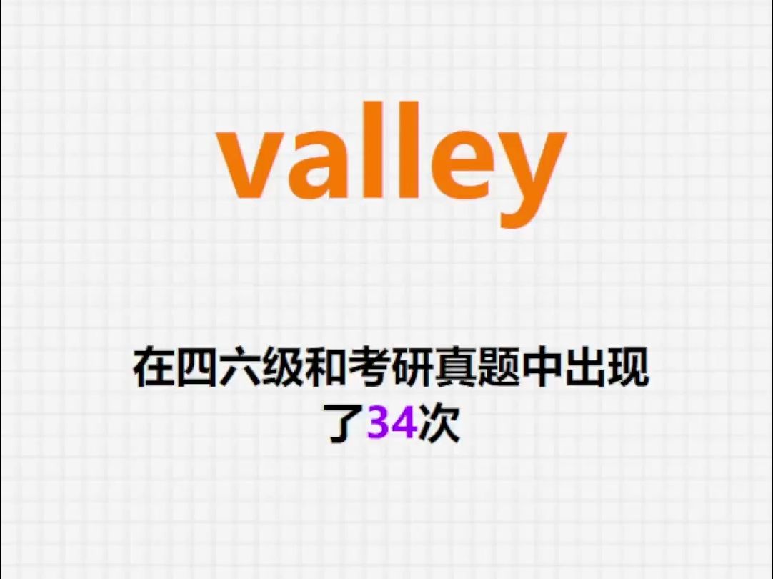 高频单词:valley哔哩哔哩bilibili