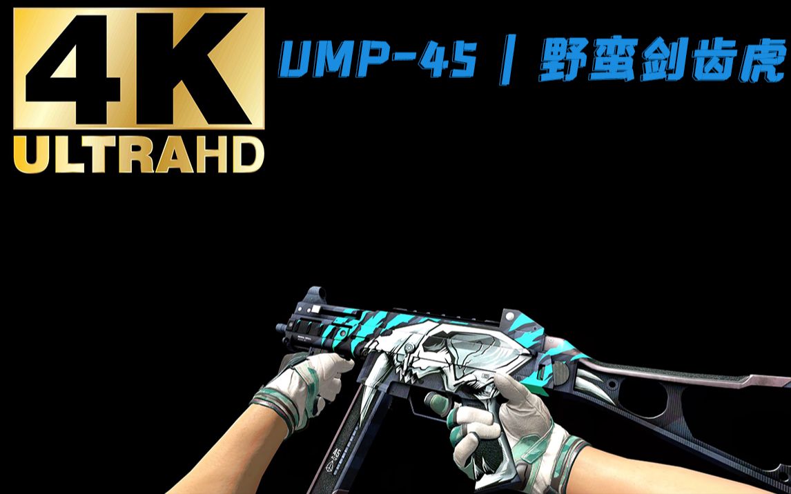 【CSGO】 UMP45 | 野蛮剑齿虎 黑色背景,亮度检视哔哩哔哩bilibili