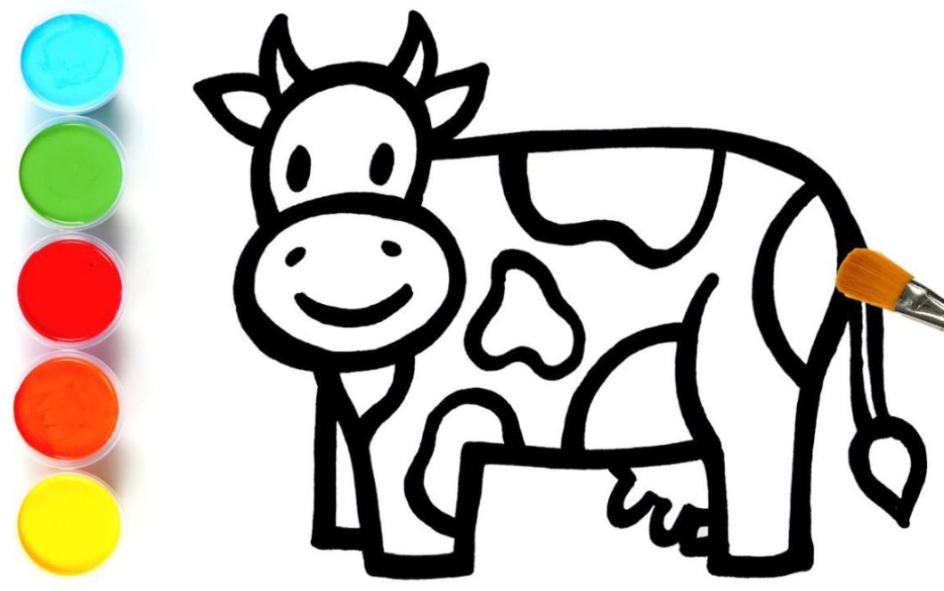 奶牛儿童画简笔画图片